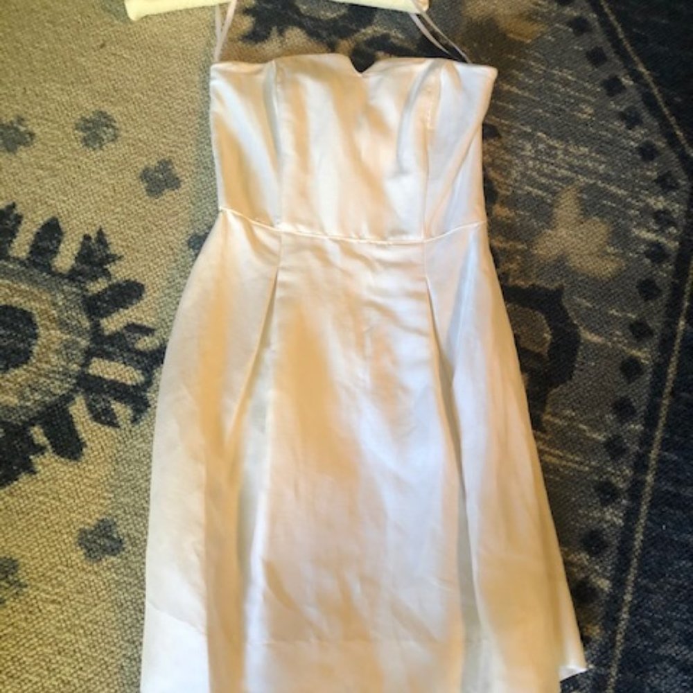 Cream Silk and Linen Strapless Dress (with straps)